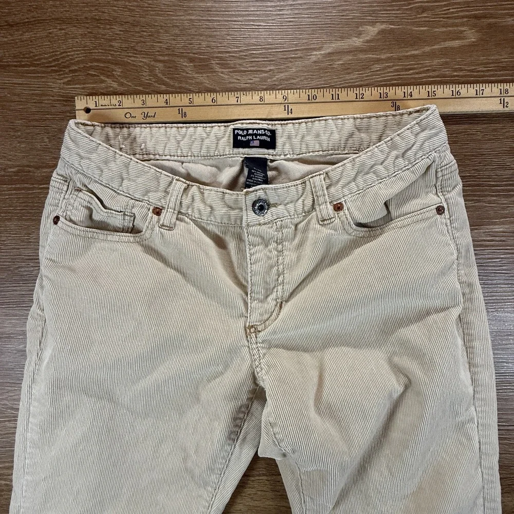 Polo Jeans Co Ralph Lauren Pants Women's 8x30 Beige Corduroy Stretch Classic - Picture 5 of 9